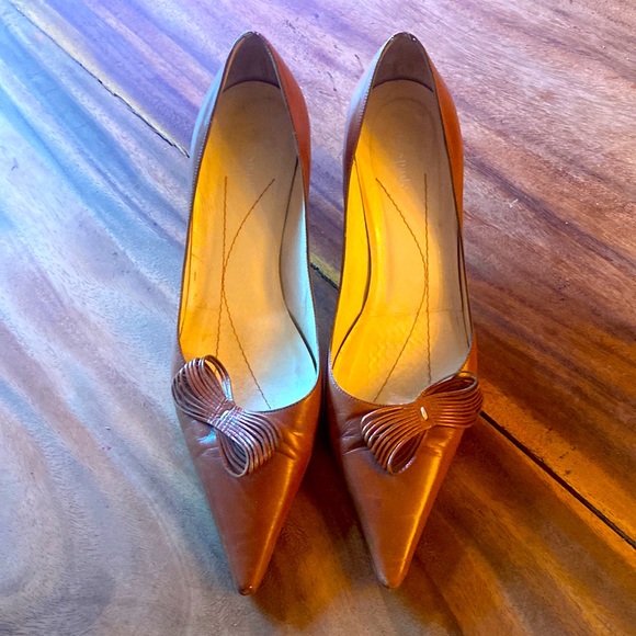 Kate Spade cognac, leather kitten heels - Picture 3 of 6